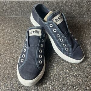 Converse All Star Low Top Blue Denim Sneaker Shoe Womens Sz 8.5 Slip On Mens 6.5